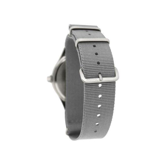 39.5mm field quartz watch with nylon 6 strap in grey colour - Guardwolf