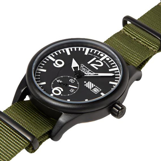 Tactical Quartz Watch with Olive Drab Nylon Strap - Guardwolf