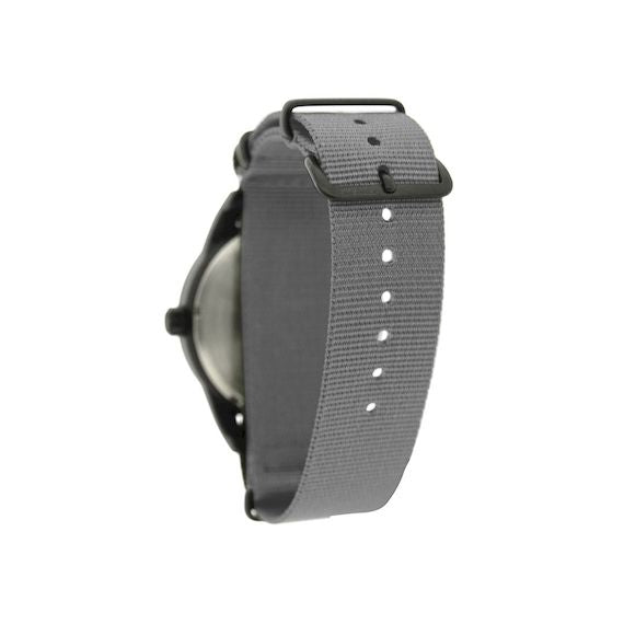 41.0mm tactical quartz watch with nylon 6 strap in grey colour - Guardwolf