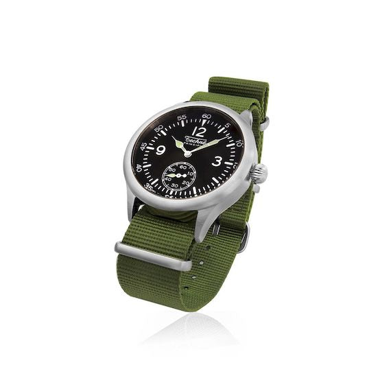 39.5mm field quartz watch with nylon 6 strap in olive drab colour