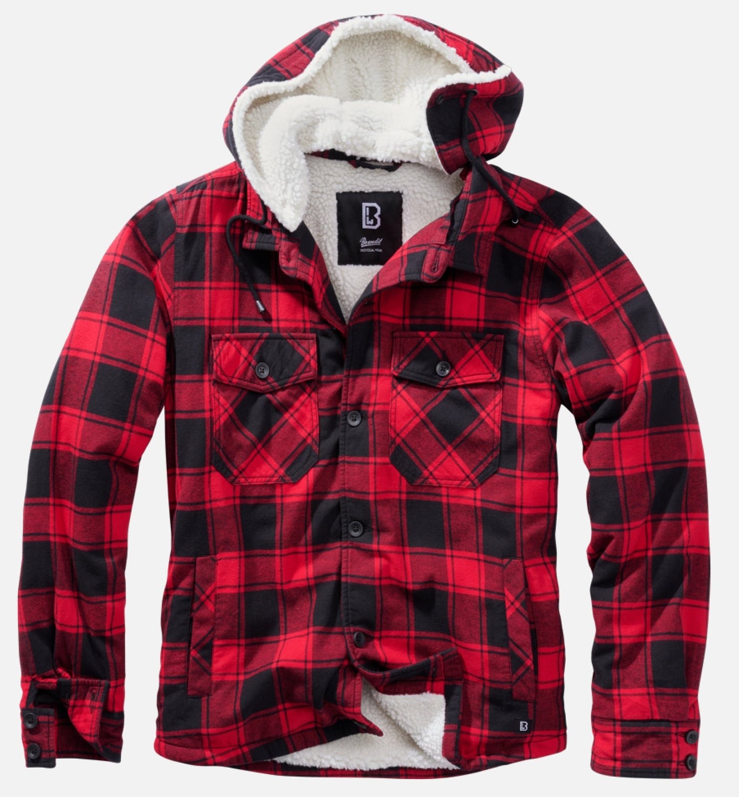 Padded Flannel Jacket with Teddy Fur Lining