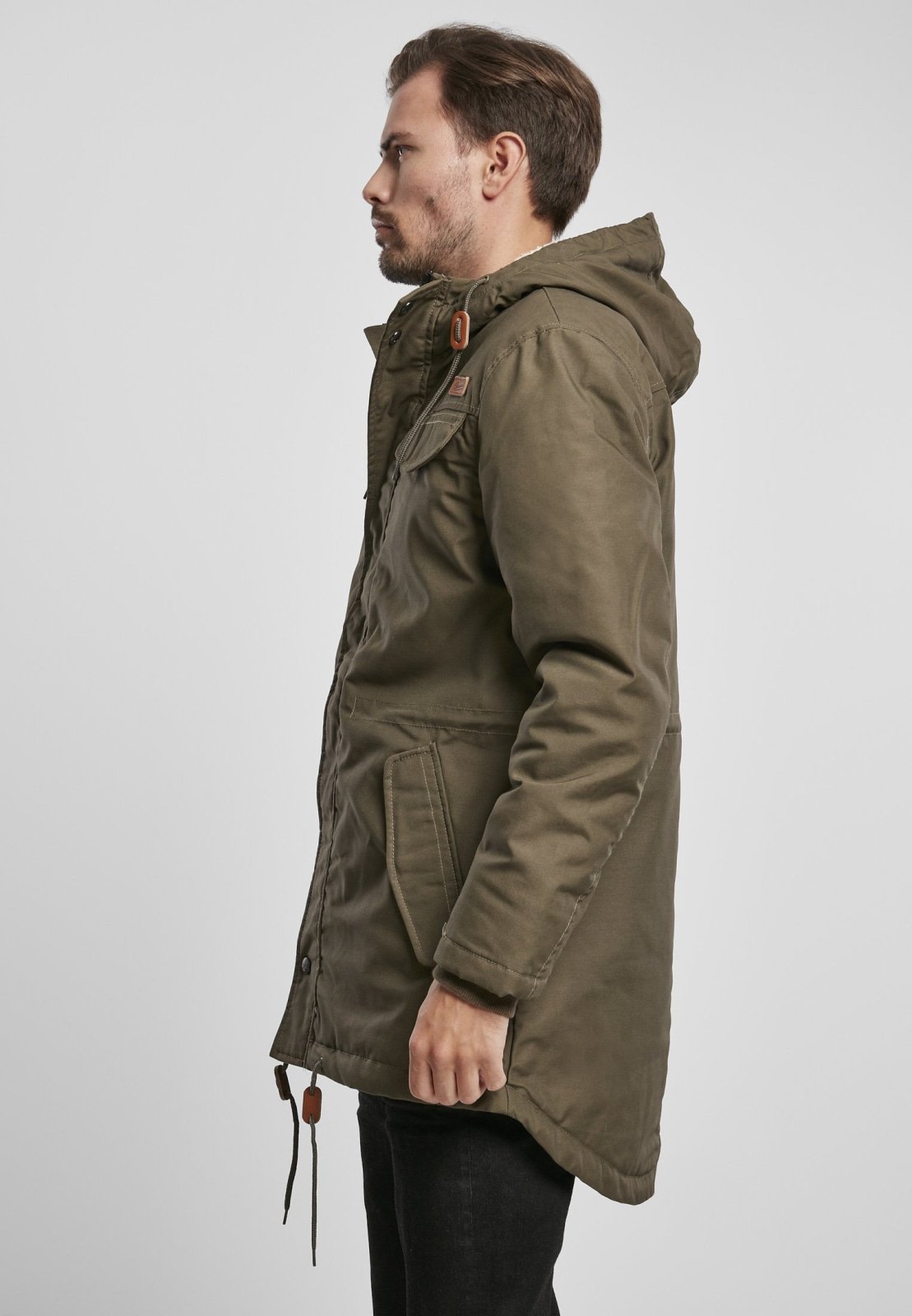 Parka premium con cola de pez, forro acolchado y pelo de peluche