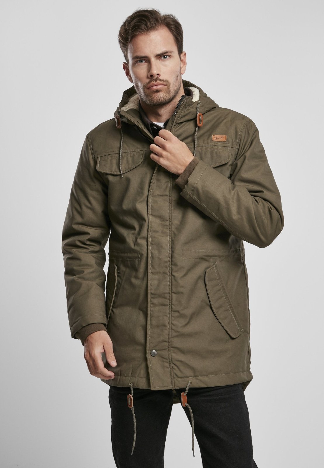 Parka premium con cola de pez, forro acolchado y pelo de peluche