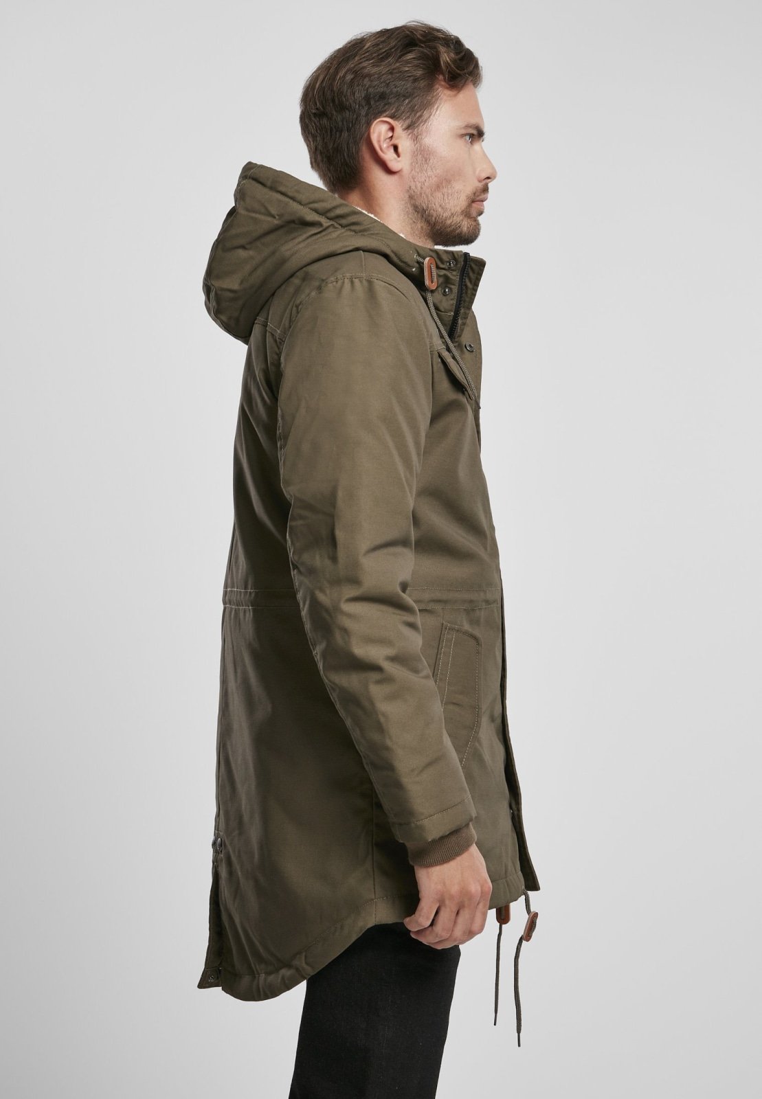 Parka premium con cola de pez, forro acolchado y pelo de peluche