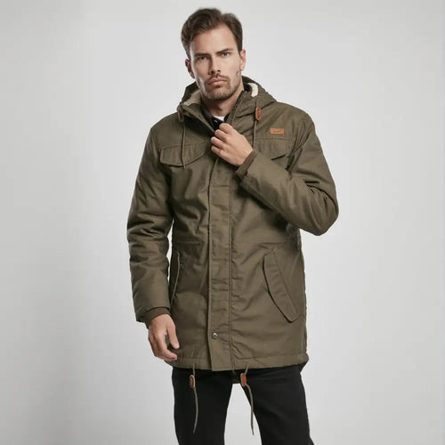 Parka premium con cola de pez, forro acolchado y pelo de peluche